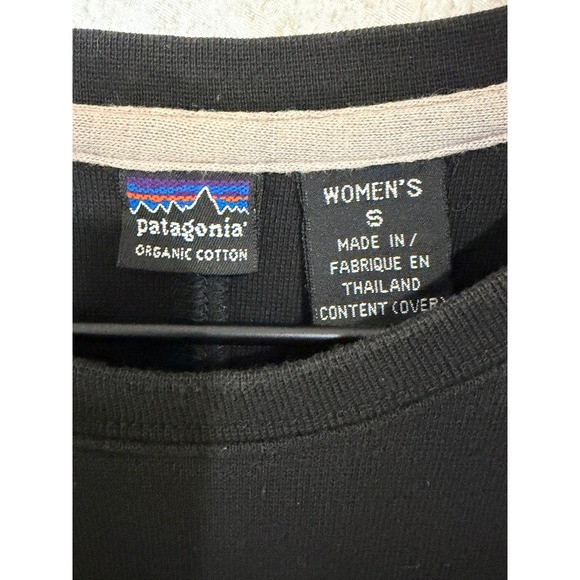 Patagonia Organic Cotton Long Sleeve Black Dress Size Small LBD Athleisure Gorp - Picture 2 of 7